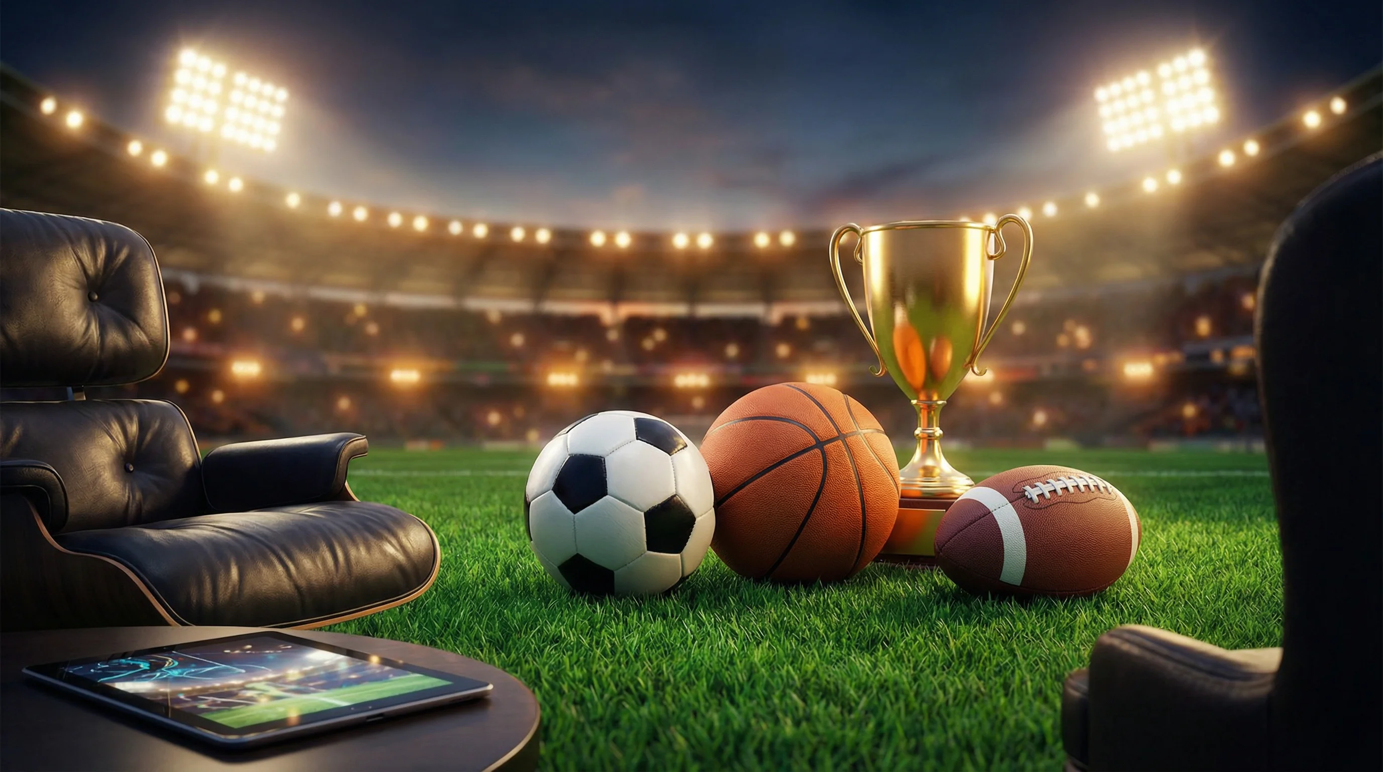 Estadio de fútbol con apuestas deportivas en vivo